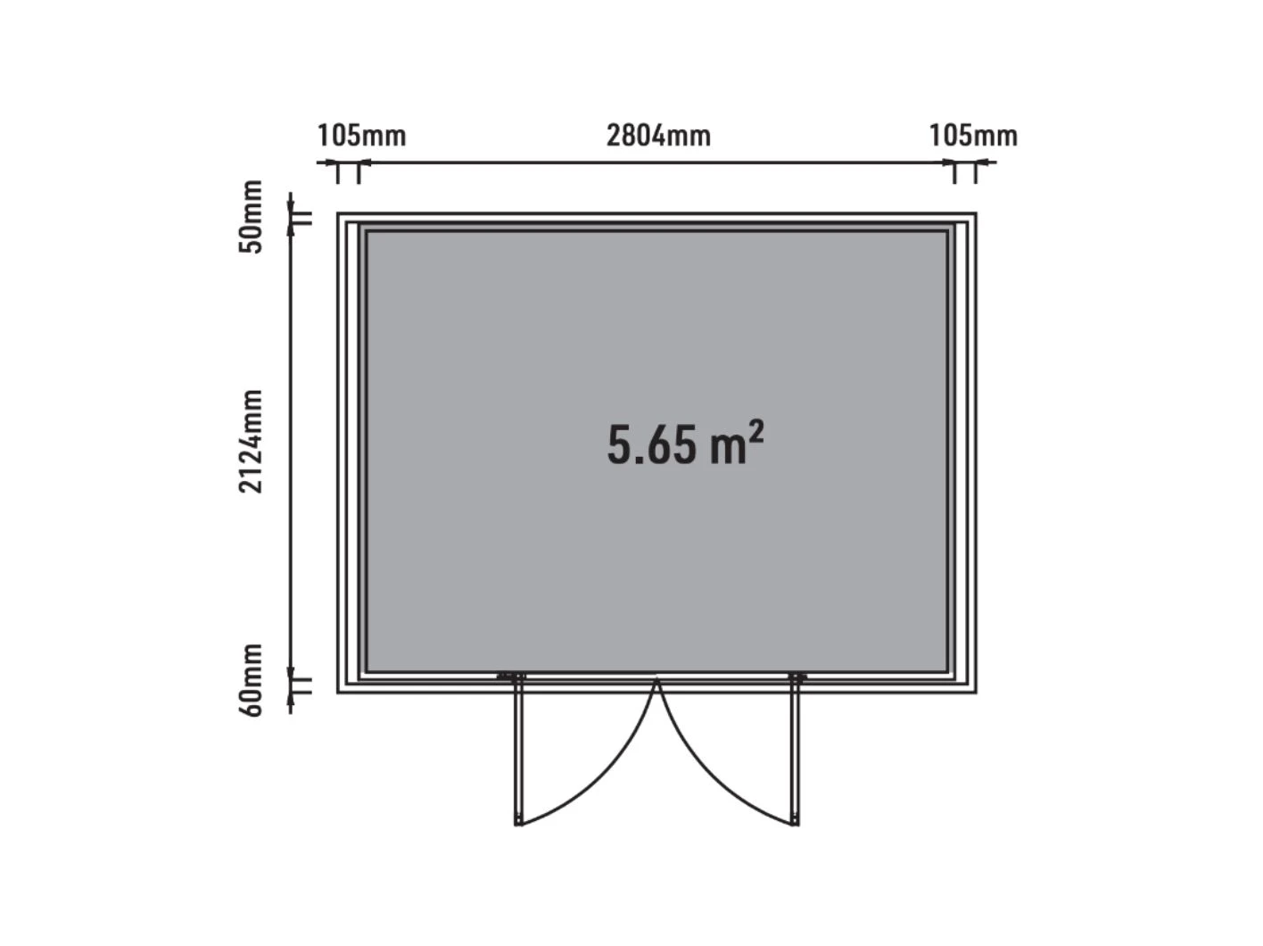 Composiet Blokhut Modern Teak 280 x 215 cm - Afbeelding 2